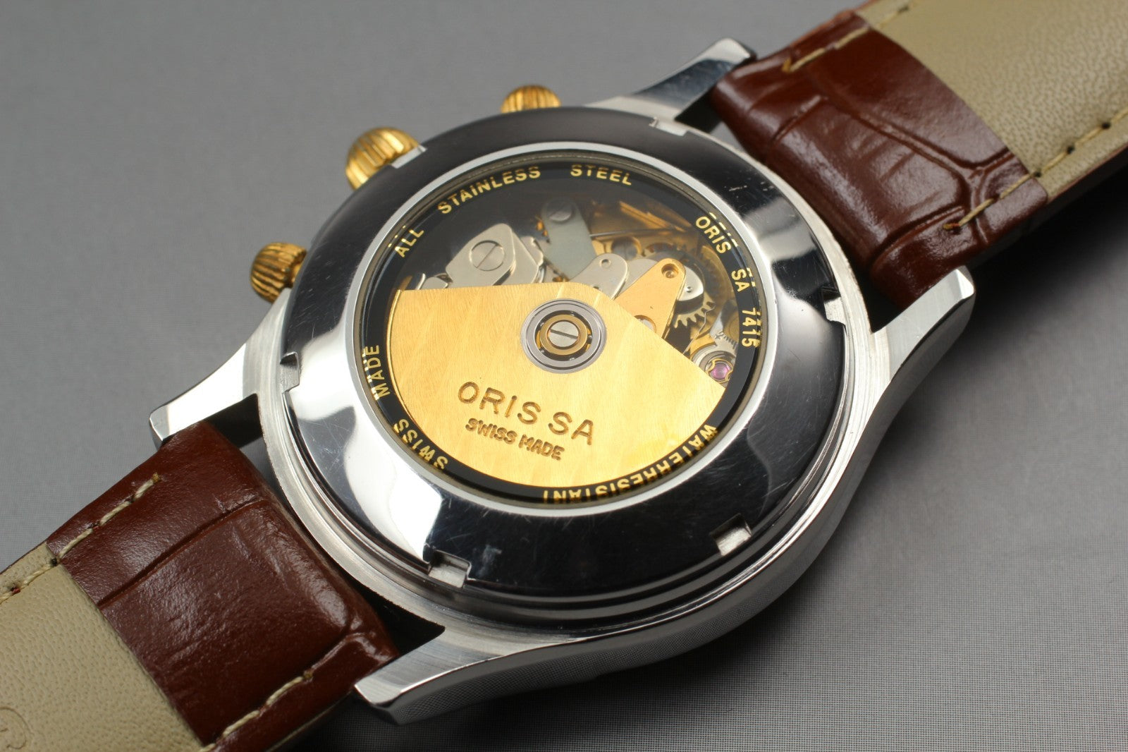 ORIS 7415 Chronograph Silver Dial Date Automatic Men's Watch 37mm JP Exc+5*Box