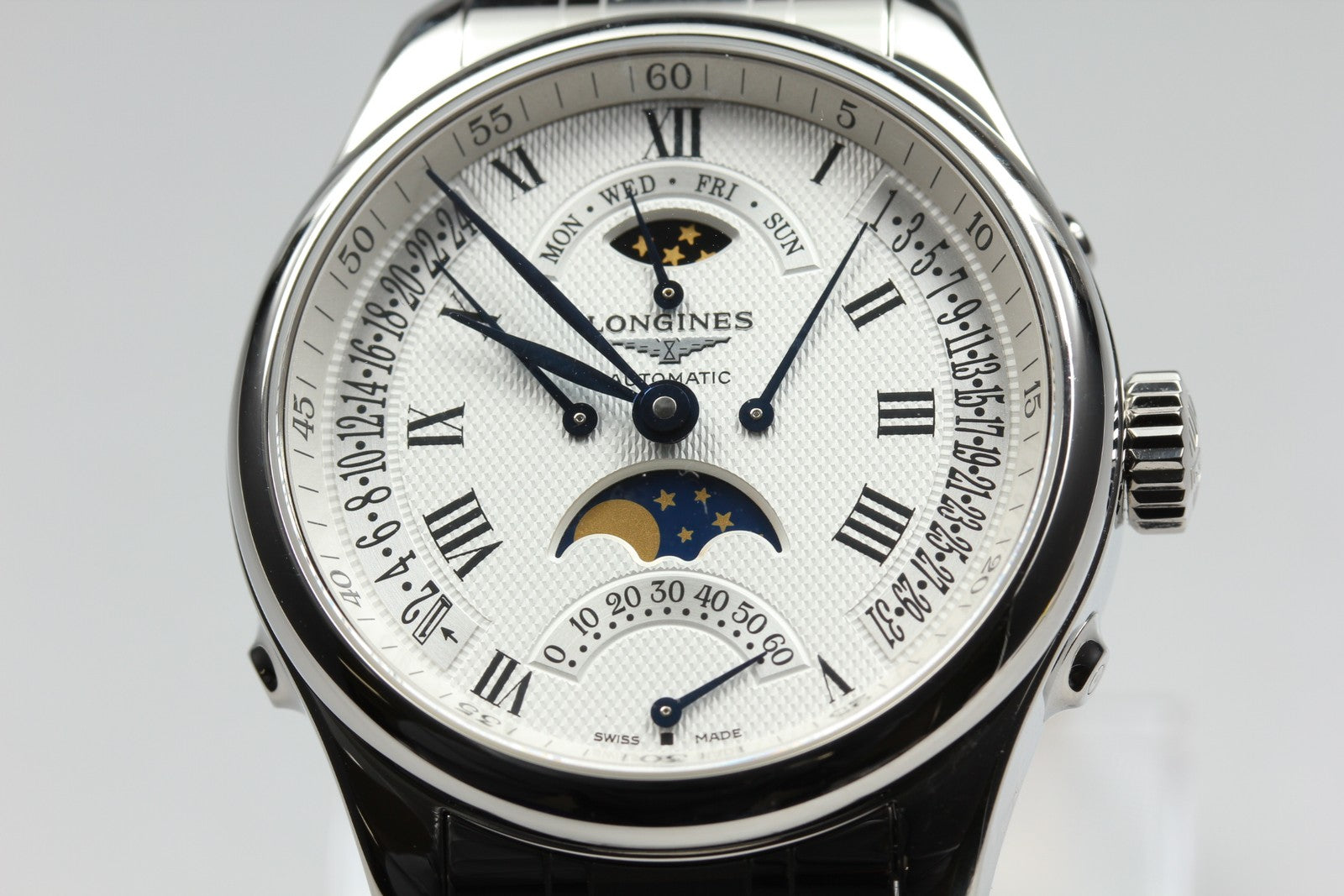 Polished Longines Master Collection Retrograde Moonphase L2.738.4 AT Men's Watch