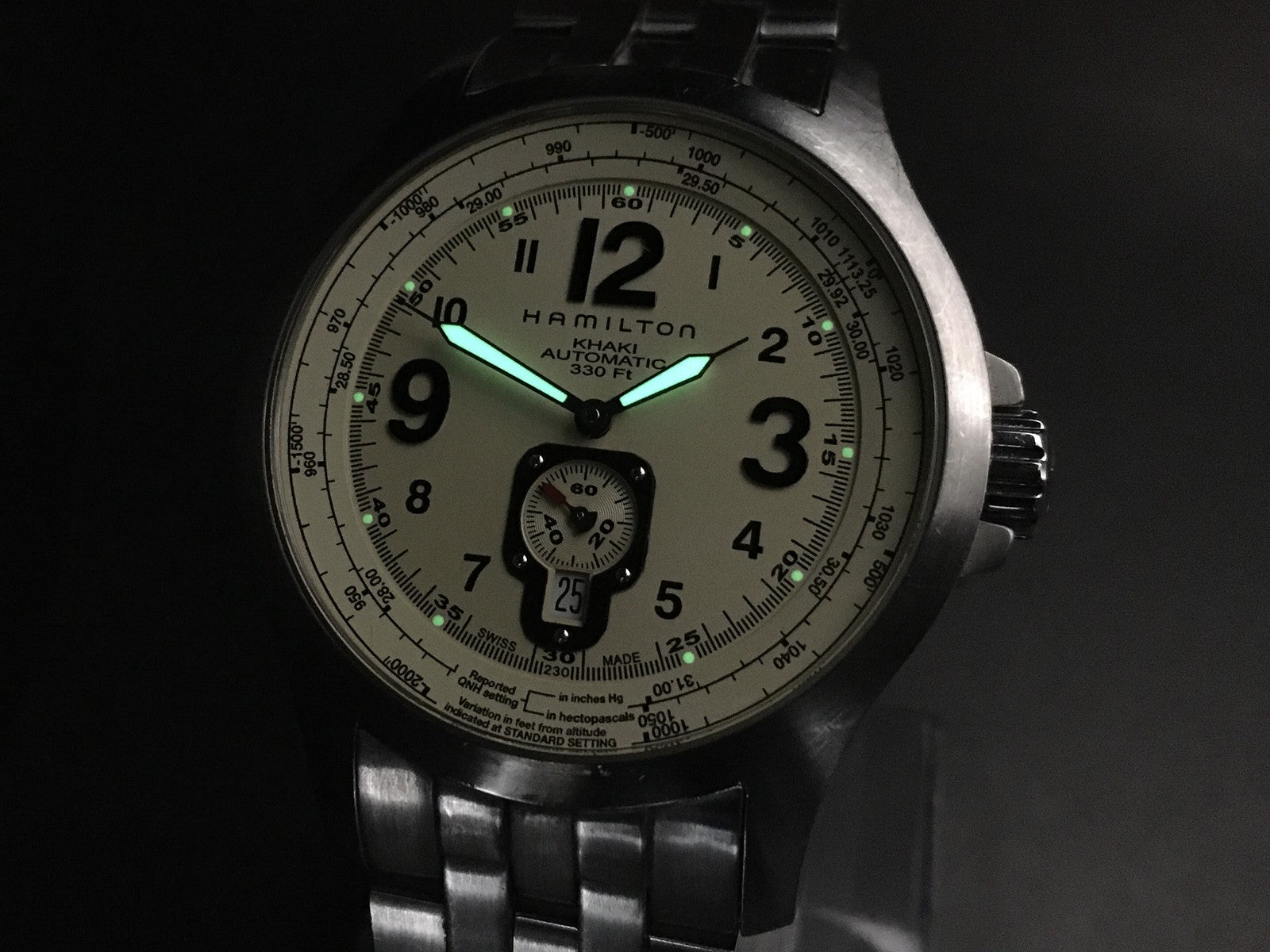 Hamilton Khaki Aviation H765150 Automatic Beige Dial Men's Watch 44mm JAPAN