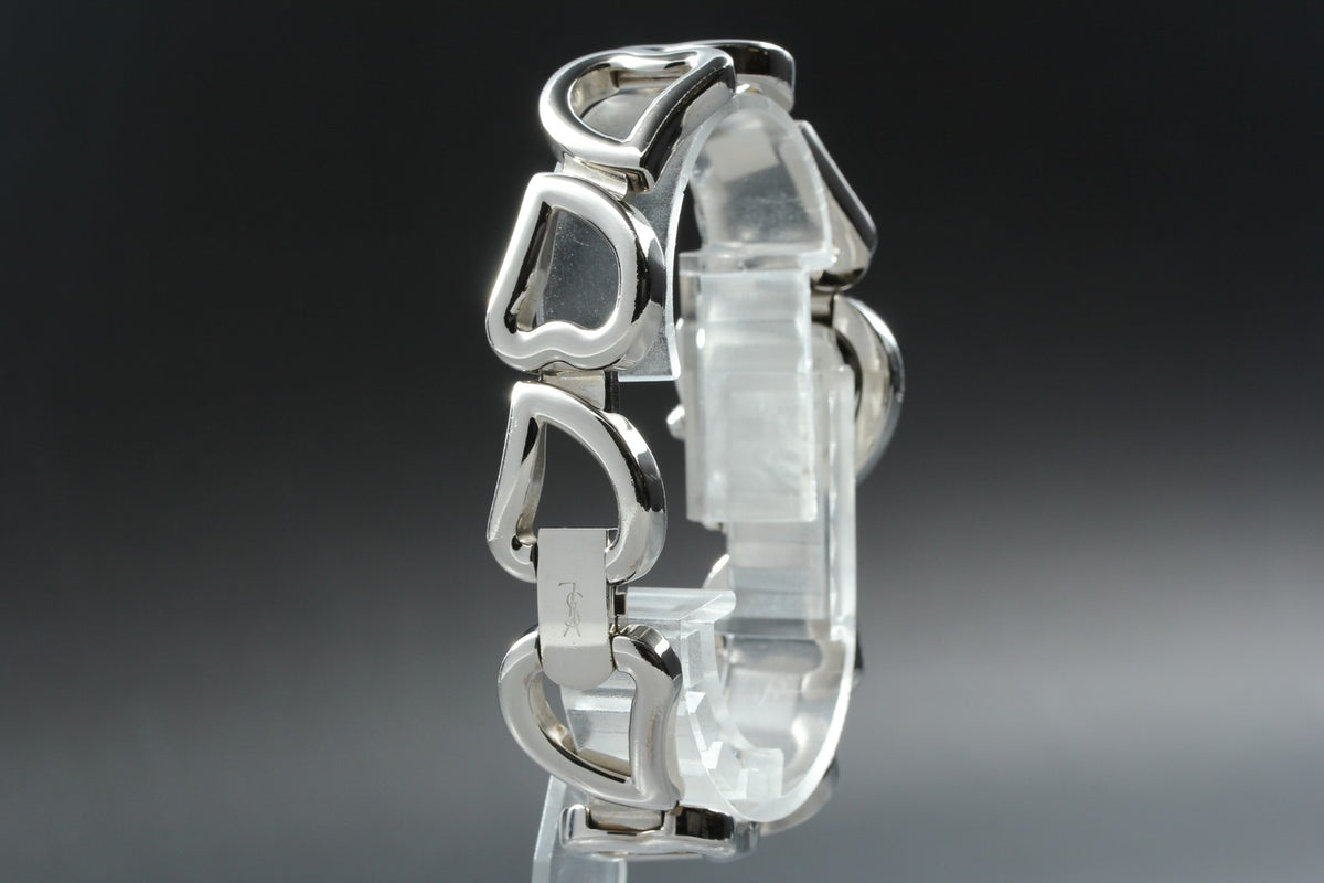 Yves Saint Laurent Heart Silver 4520-H15556 24mm Women's Watch Quartz Vintage