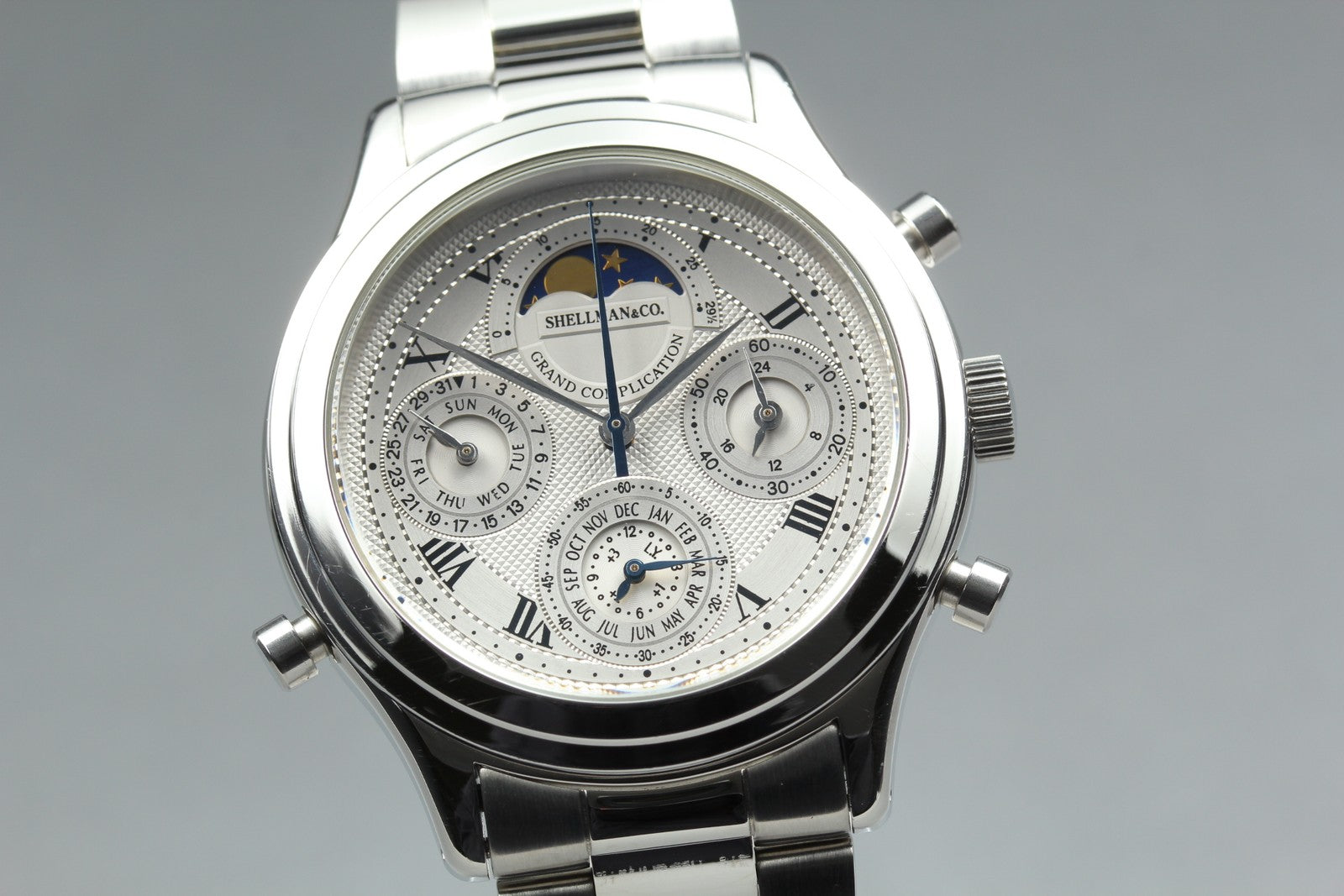 SHELLMAN Grand Complication 6770-H13332 TA Moon Phase 41mm Men's Qz Watch JAPAN