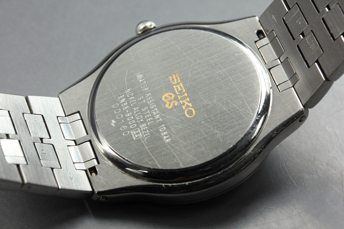 Vintage SEIKO Grand Seiko 8N65-9000 Quartz Unisex Silver Watch 36mm From JAPAN