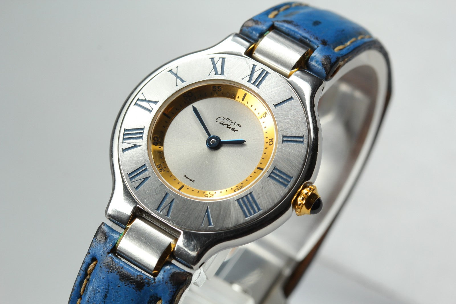 New Batt Cartier Must De 21 1340 Silver Dial Quartz Women's Watch 27mm Box JAPAN