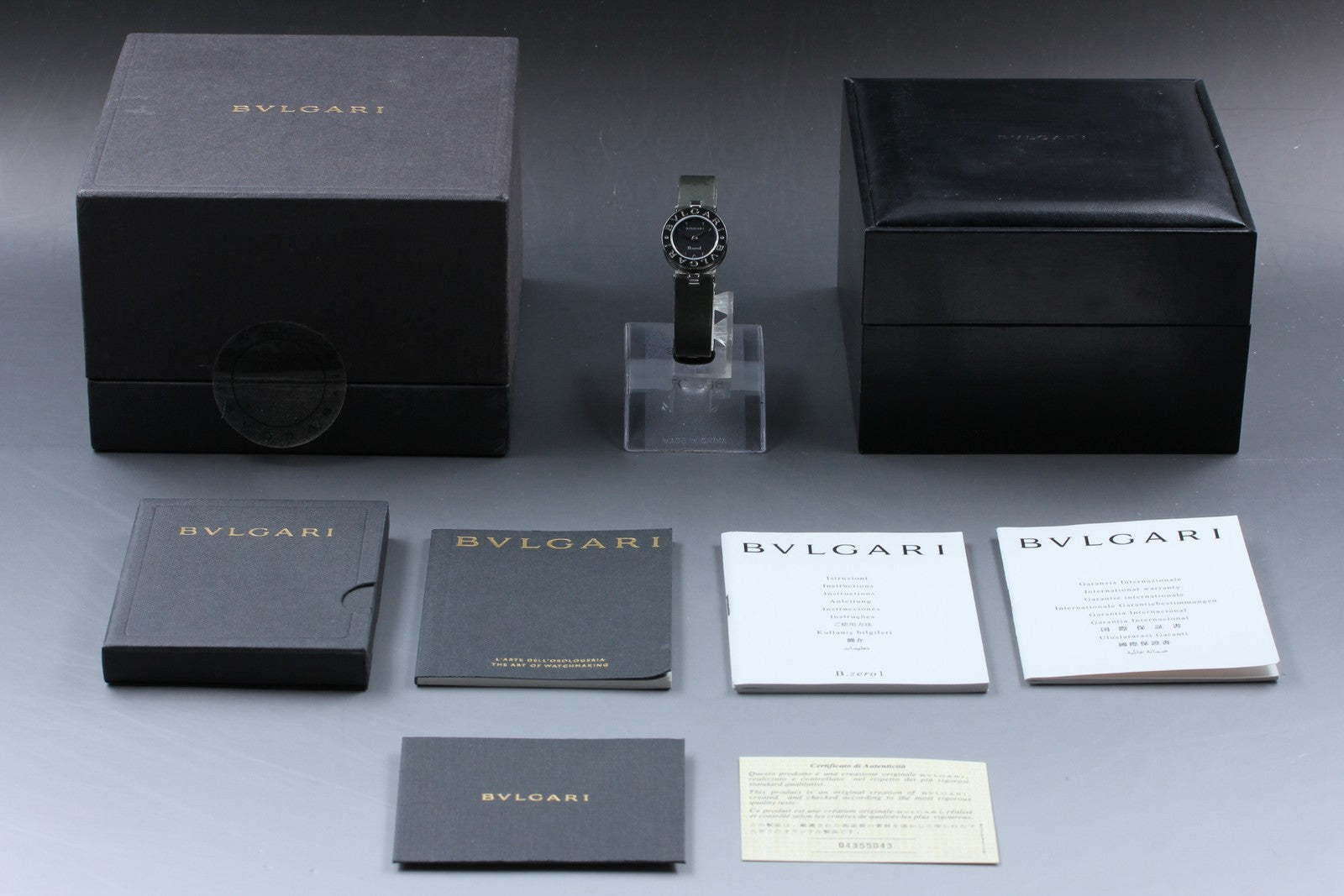 New Batt* BVLGARI B.zero1 BZ22S Quartz Black Dial Women's Watch 22mm N MINT*Box