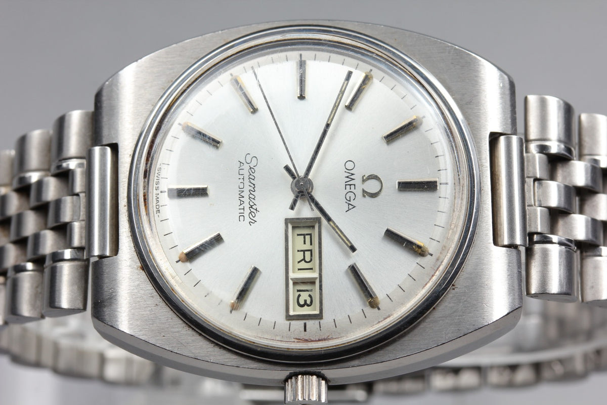 Vintage OMEGA Seamaster 166.0216 Automatic Silver Men's Watch 35mm JAPAN