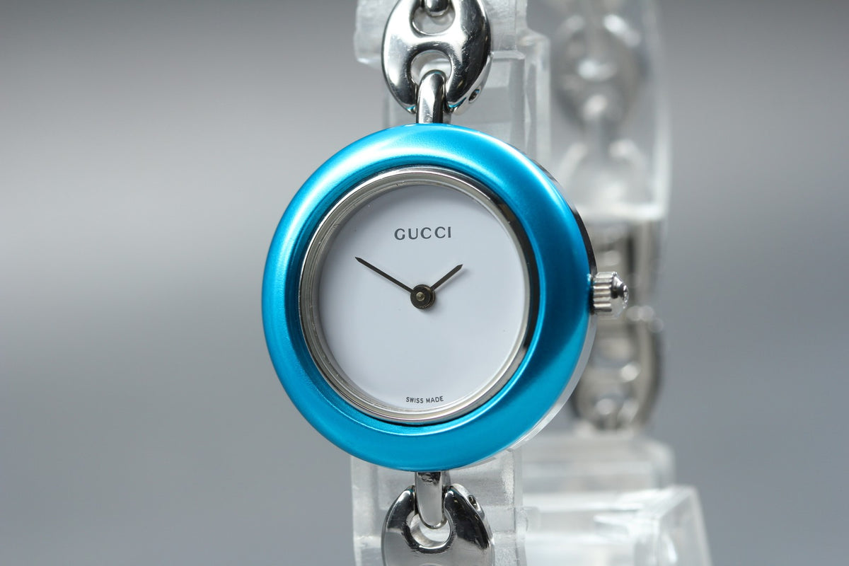 Gucci Change Bezel 11/12.2L 6 Colors Silver Women's Quartz Watch Vintage