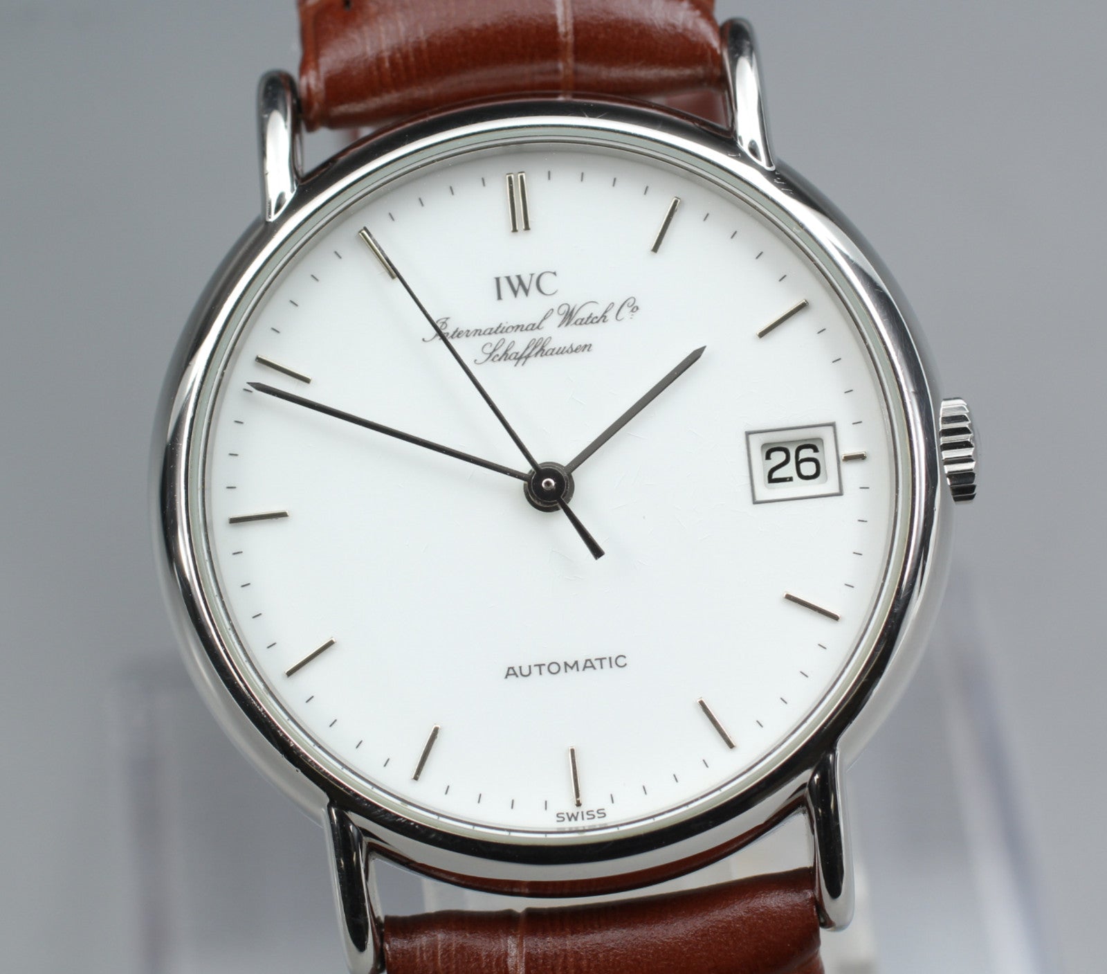IWC Portofino 3513 Cal.37521 33mm Automatic White Dial Brown Men's Watch