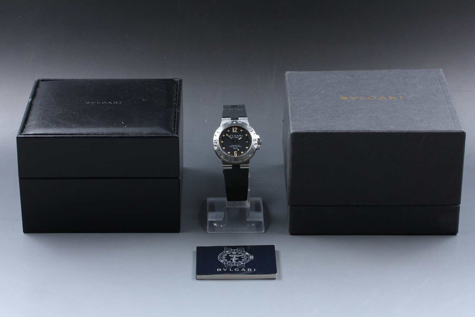 Exc+5*Box BVLGARI Diagono Scuba SD38S Black Automatic Men's Watch 38mm JAPAN