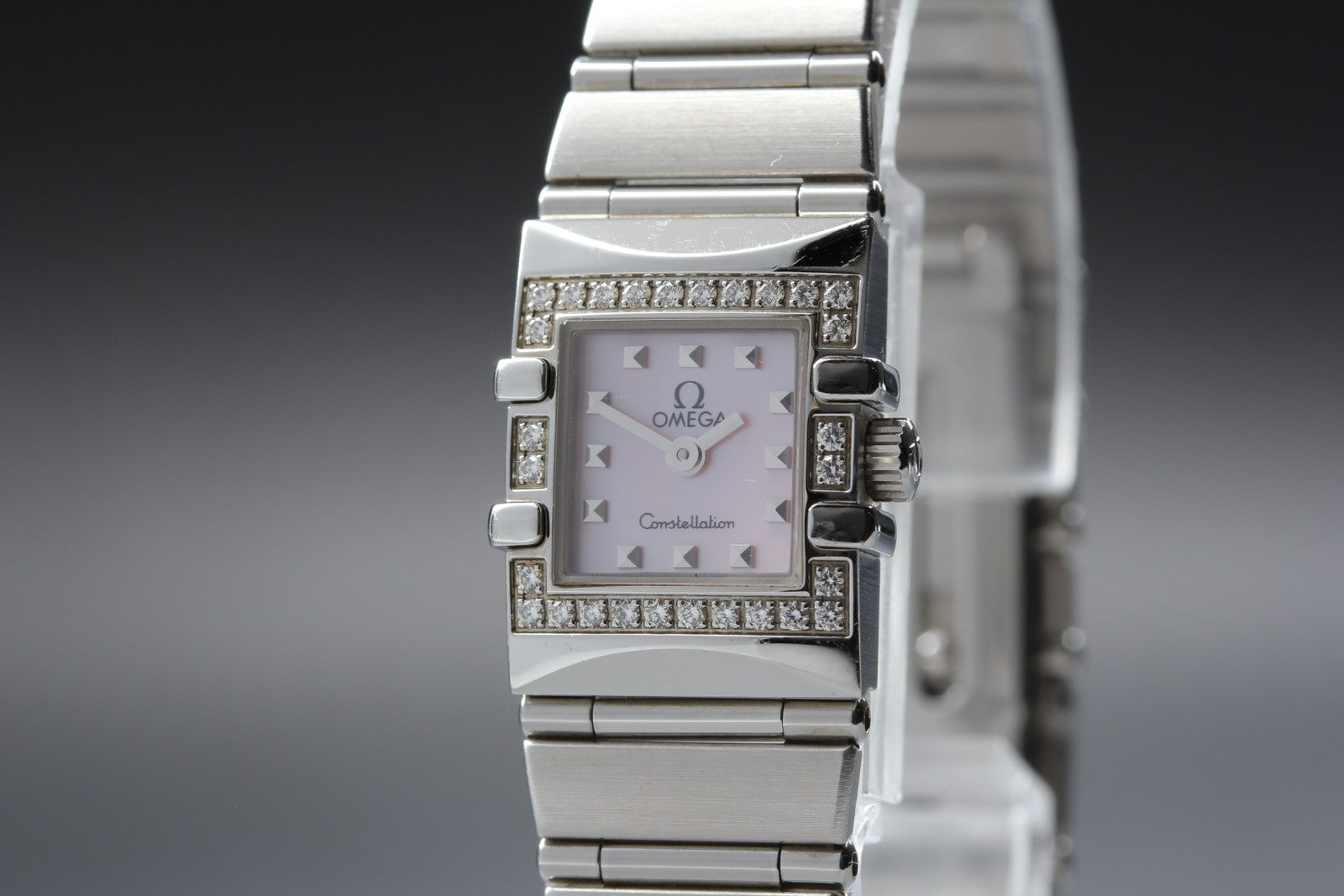 OMEGA Constellation Carre Quadra 1535.73 Cal.1376 Pink 15mm Qz Womens Watch Box