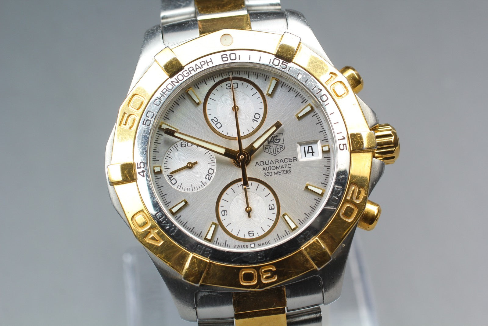 TAG Heuer Aquaracer CAF2120 Automatic Chronograph Men's Watch 42mm Exc+5 w/Paper