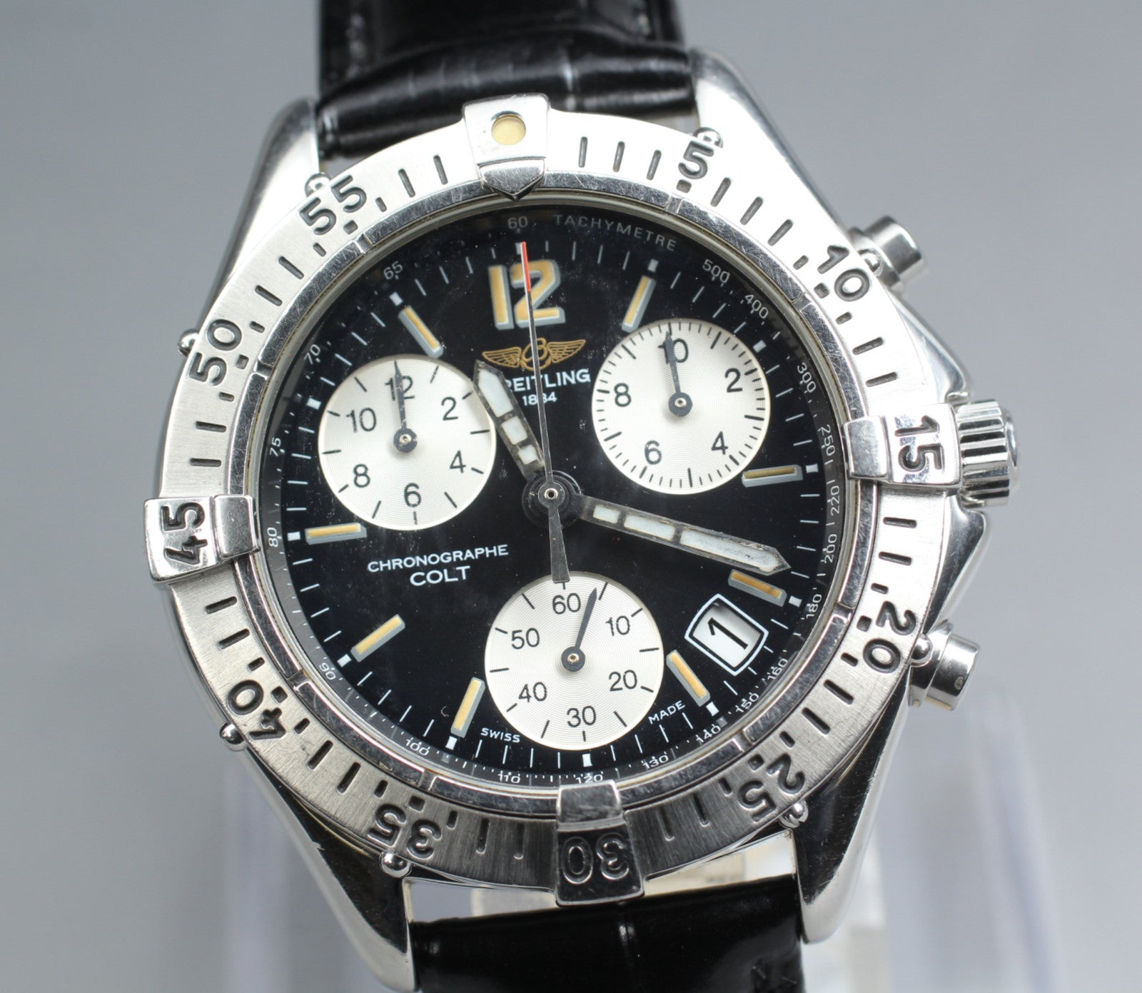 Breitling Colt Chronograph A53035 Black Dial Quartz 38mm Men's Watch