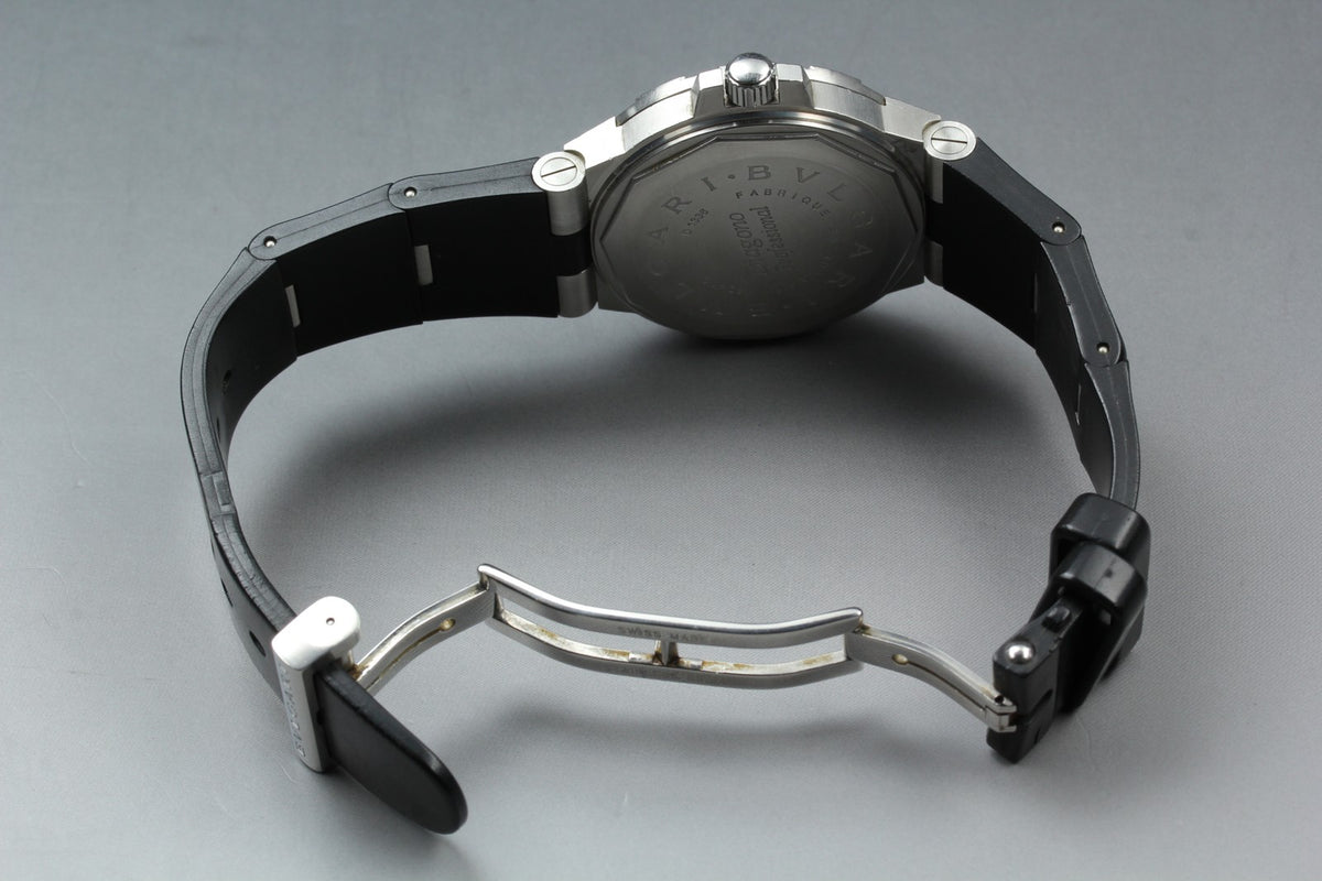 BVLGARI Diagono Scuba SD40S Date black Dial Automatic Men's Watch JAPAN Box