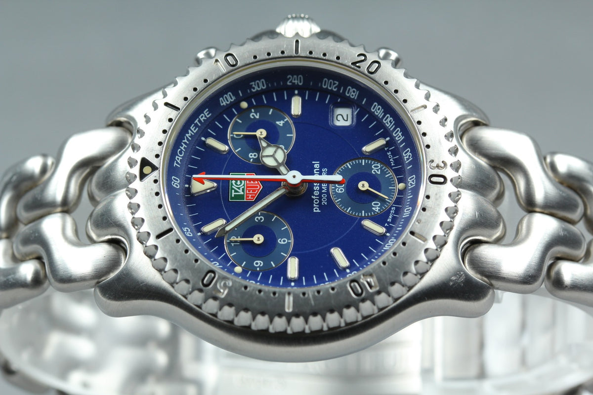 TAG Heuer SEL Professional CG1114 Quartz Chronograph Blue Men's Watch 37mm JP
