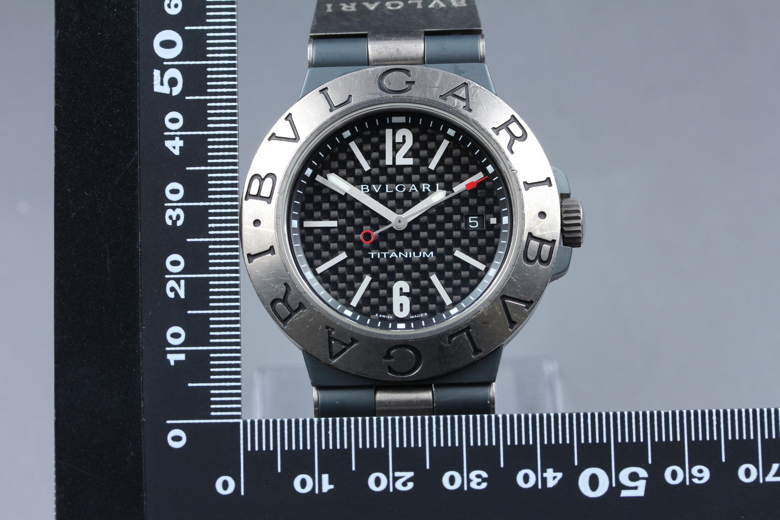 BVLGARI Diagono Titanium TI44TA Automatic Date Men's Watch 44mm JAPAN Exc+5*Box
