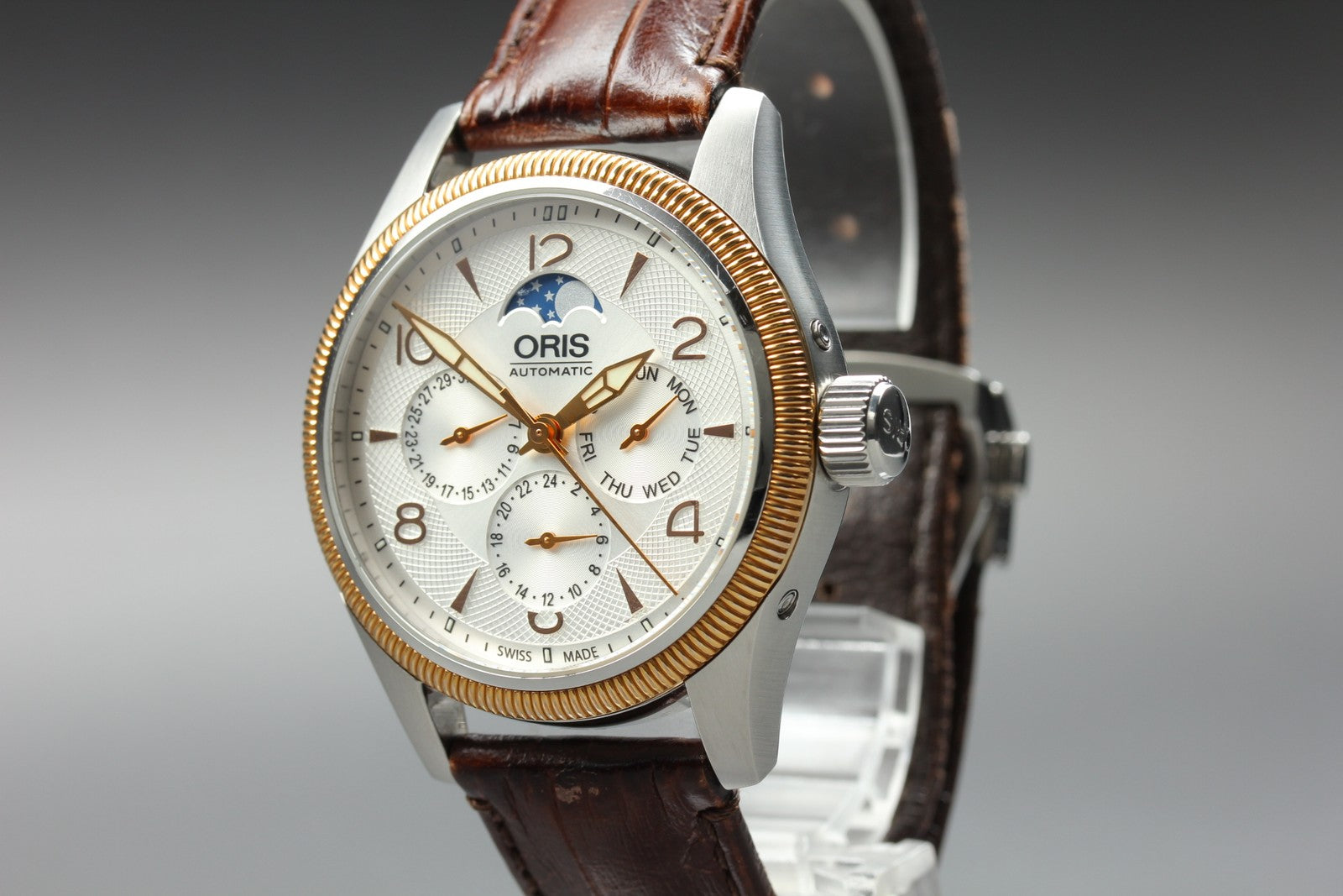 ORIS Big Crown Complication 7678-43 Moonphas 39mm Gold Brown AT Men's Watch