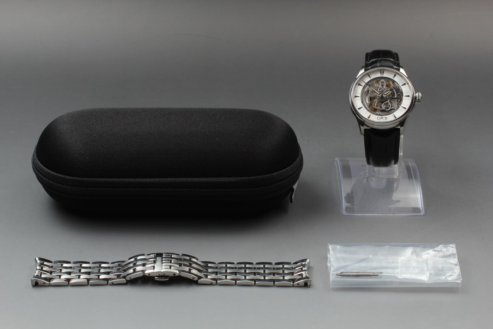 Exc+5* ORIS Artelier 7591-01 skeleton Dial Automatic Men's Watch 40mm From JAPAN