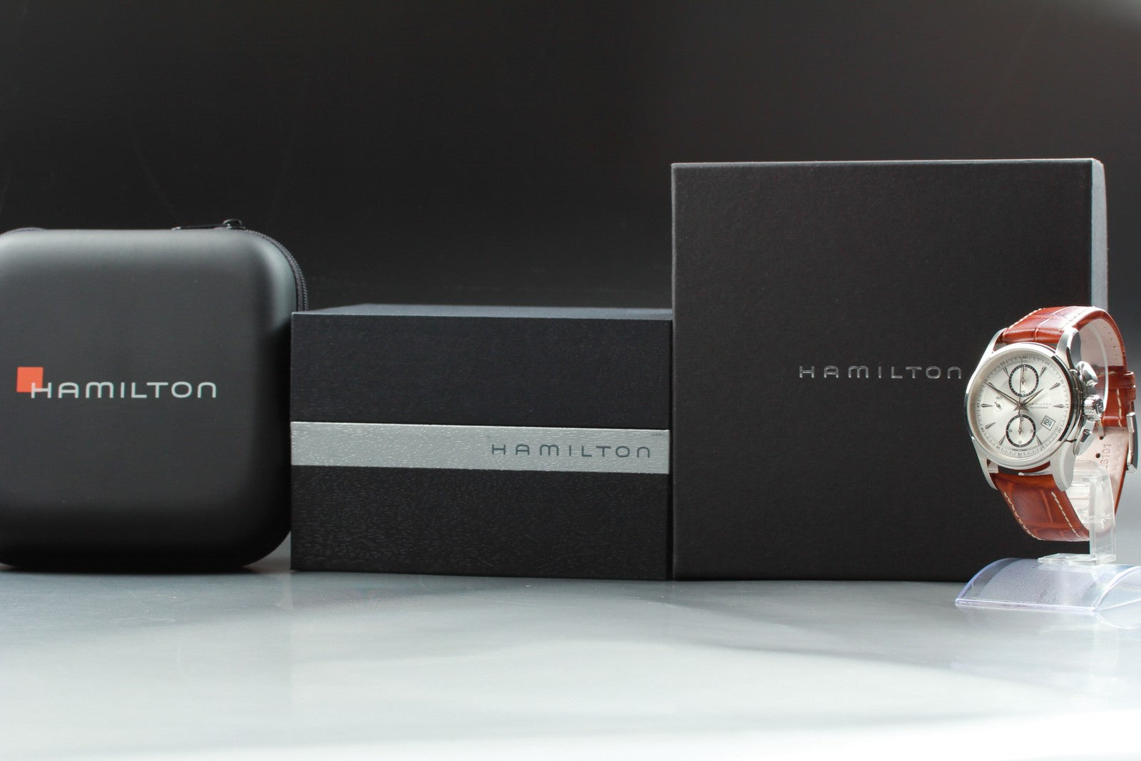 Near MINT Box Hamilton Jazzmaster Auto Chronograph H326160 Automatic Men’s Watch