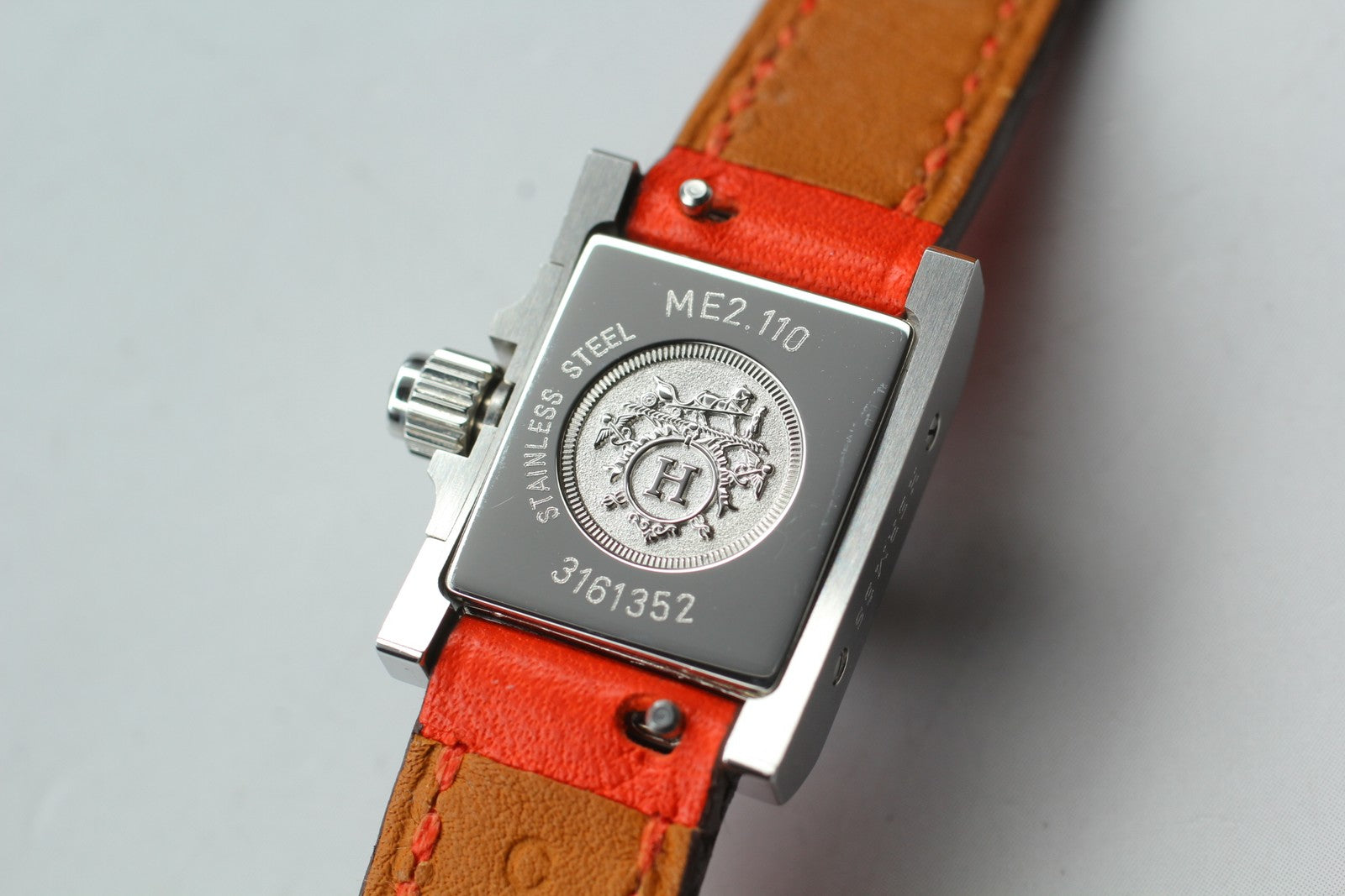 HERMES Medor Double Tour ME2.110 Silver Quartz Ladies Watch 17mm JAPAN Box