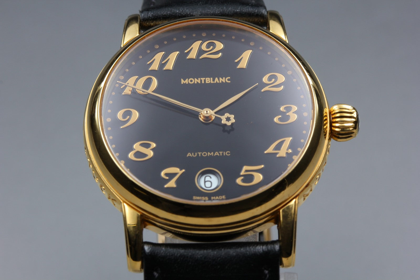 MONTBLANC Meisterstuck 7004 Automat Black Dial Men's Watch 35mm JAPAN Box