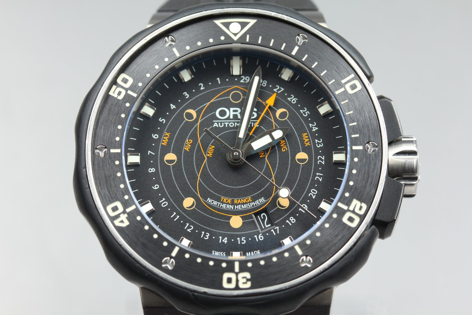 ORIS ProDiver Pointer Moon 7682 Automatic Black Men's Watch 46mm JAPAN