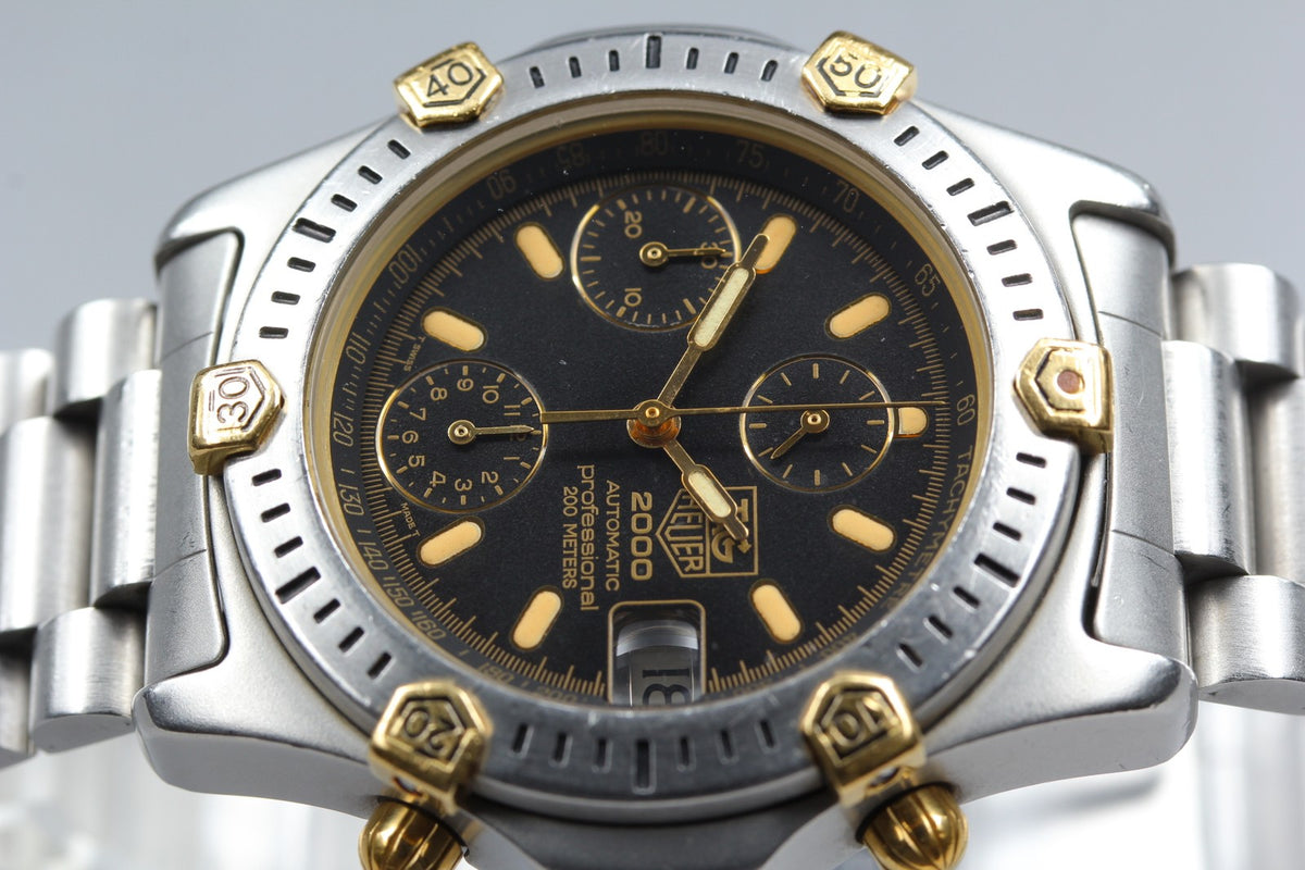 TAG HEUER 2000 165.306 Automatic Chronograph Date Men's Watch 42mm JAPAN
