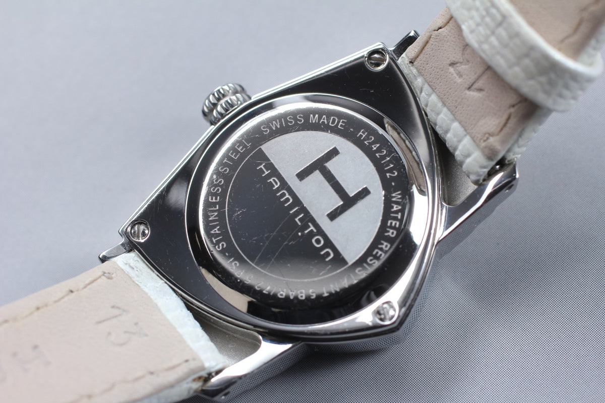 HAMILTON Ventura H242112 White Dial Quartz Women's Watch 25mm JAPAN Box