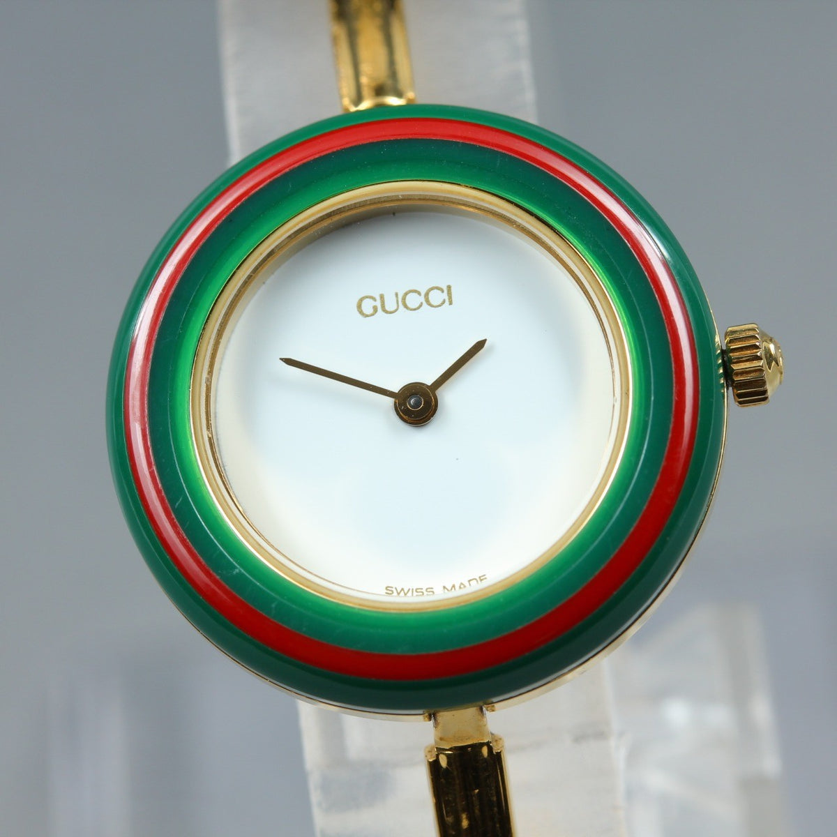 Vintage GUCCI Change Bezel 11/12.2 12Color Quartz Women's Watch 25mm JAPAN Box