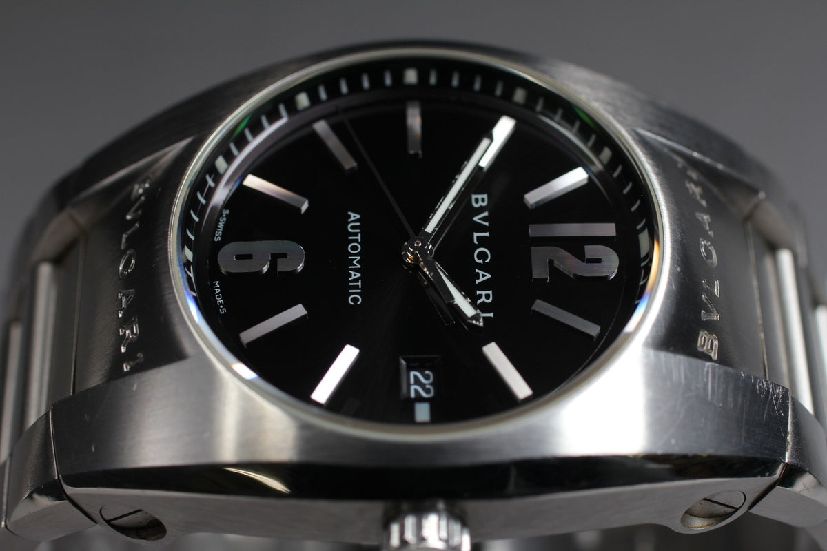 BVLGARI Ergon EG40S Black Dial Automatic Date Boy's Watch 40mm From JAPAN Box