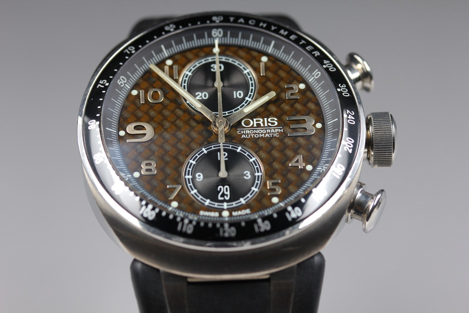 Limited ORIS Williams TT3 7587 Automatic Chronograph Brown Dial Men's Watch 43mm