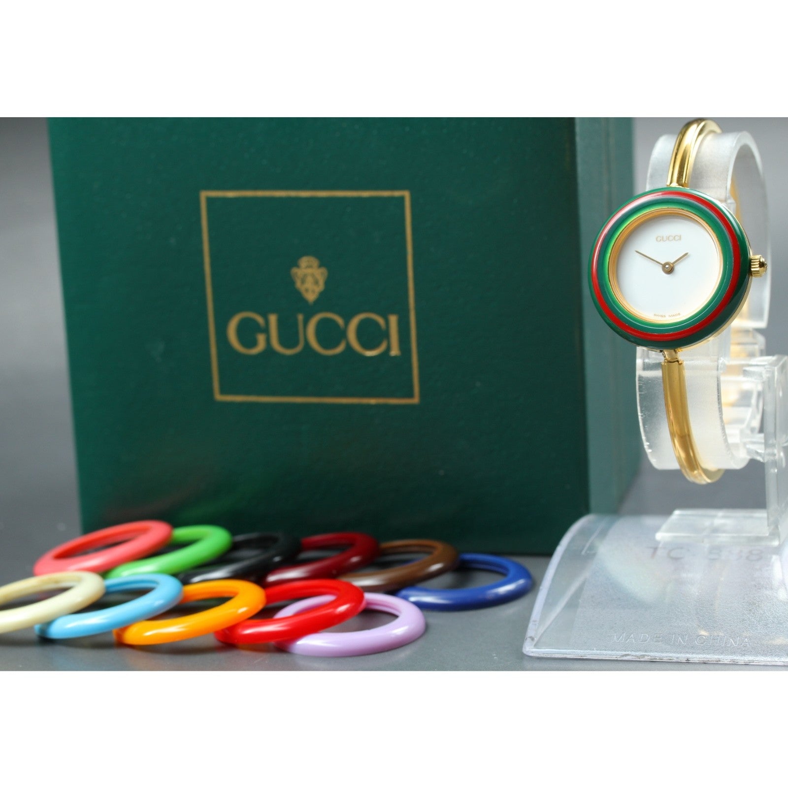 New Batt Vintage GUCCI change bezel 11/12.2 Quartz Women's Watch 25mm JAPAN Box
