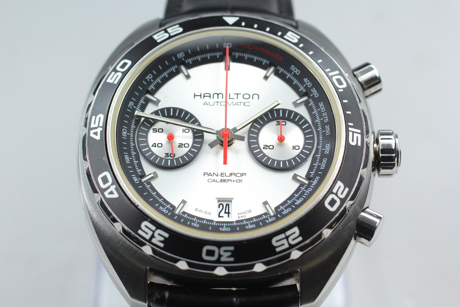 HAMILTON Pan Europ H357560 Chronograph 45mm Automatic Black Silver Men's Watch