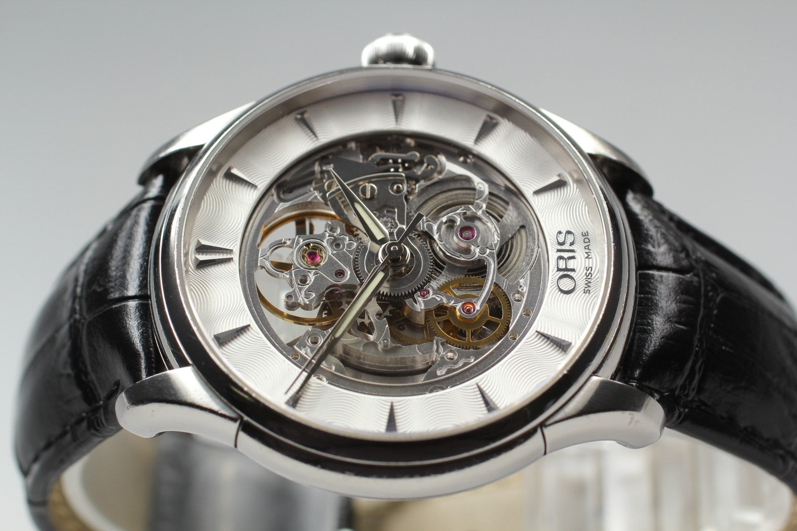 Exc+5* ORIS Artelier 7591-01 skeleton Dial Automatic Men's Watch 40mm From JAPAN