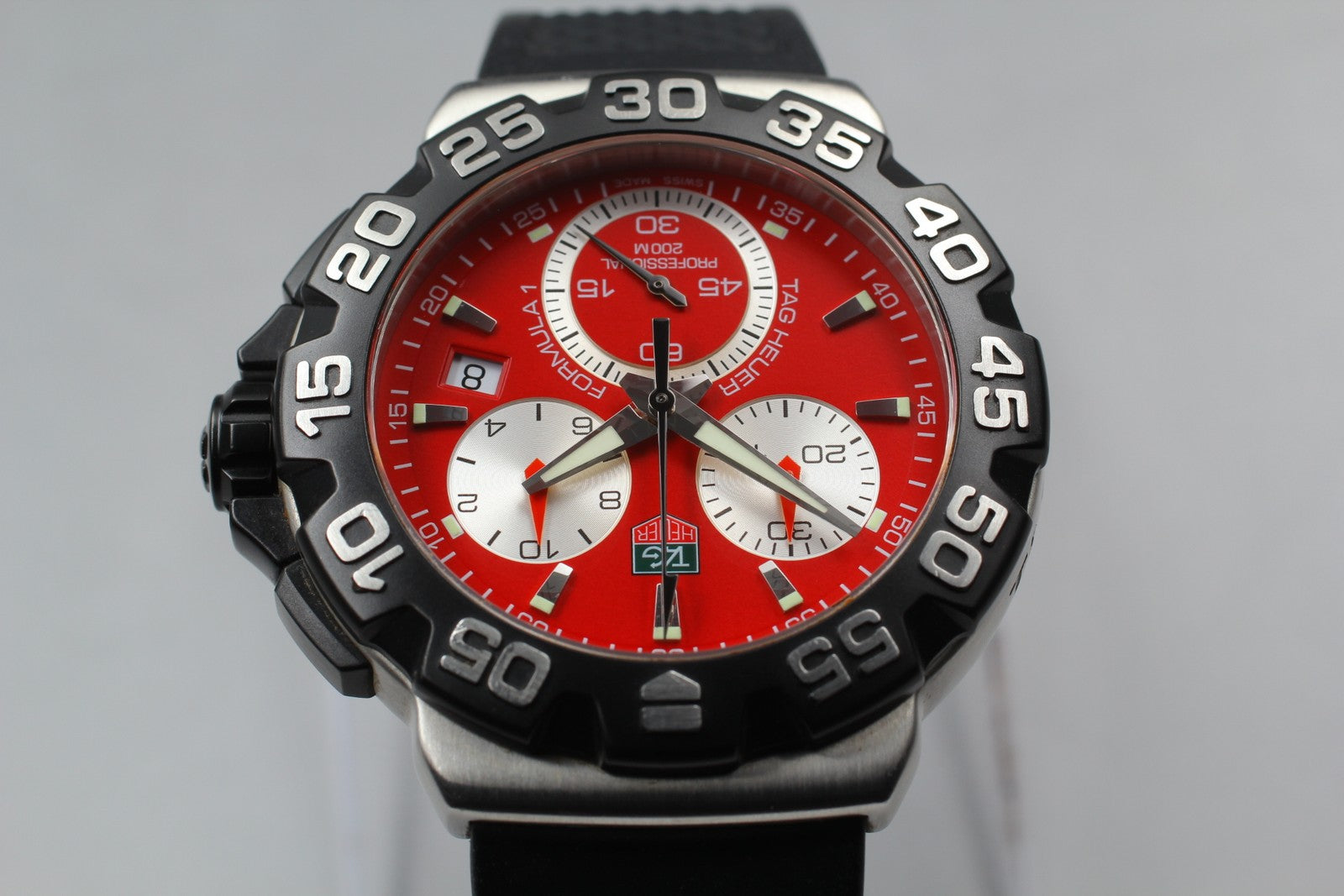 Used* TAG Heuer Formula 1 CAH1112 Red Chronograph Quartz Men's Watch 42mm JAPAN