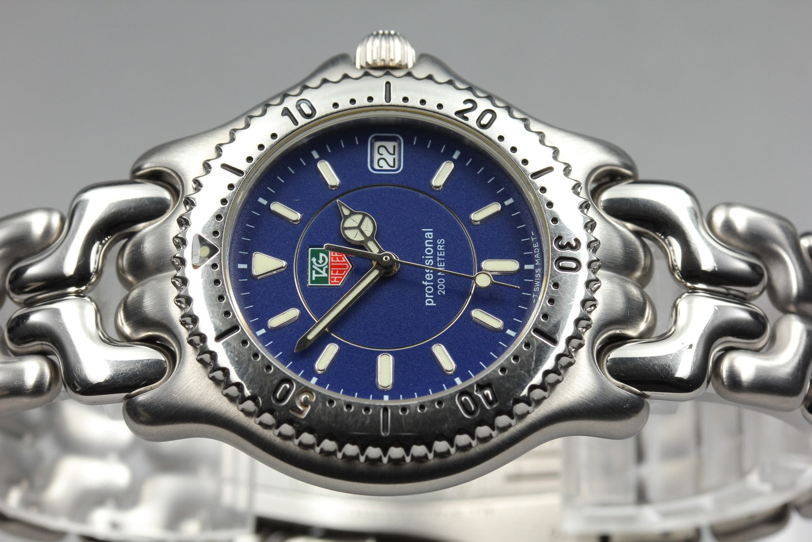 Vintage TAG HEUER SEL WG111A Quartz Blue Dial Men's Watch 36mm JAPAN Box