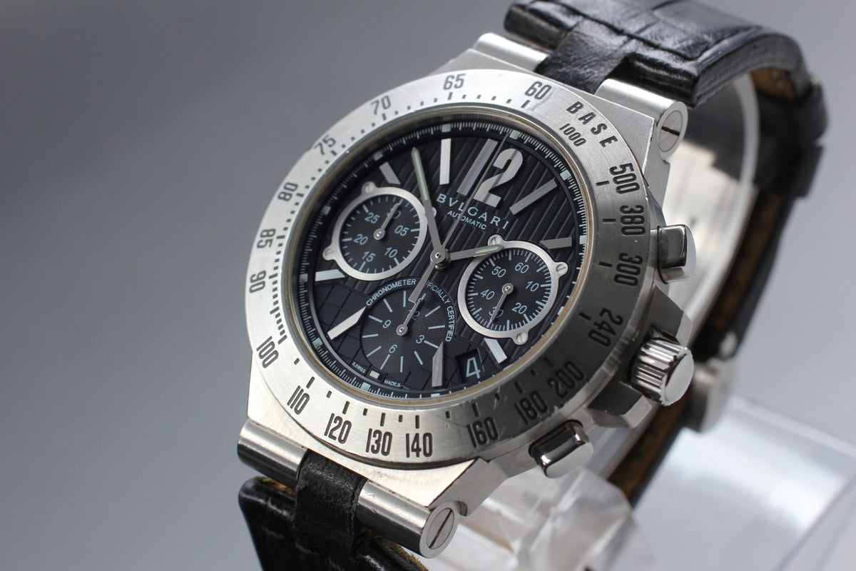 BVLGARI Diagono Tachymetric Chronograph CH40STA Automatic Men's Watch 40mm JAPAN