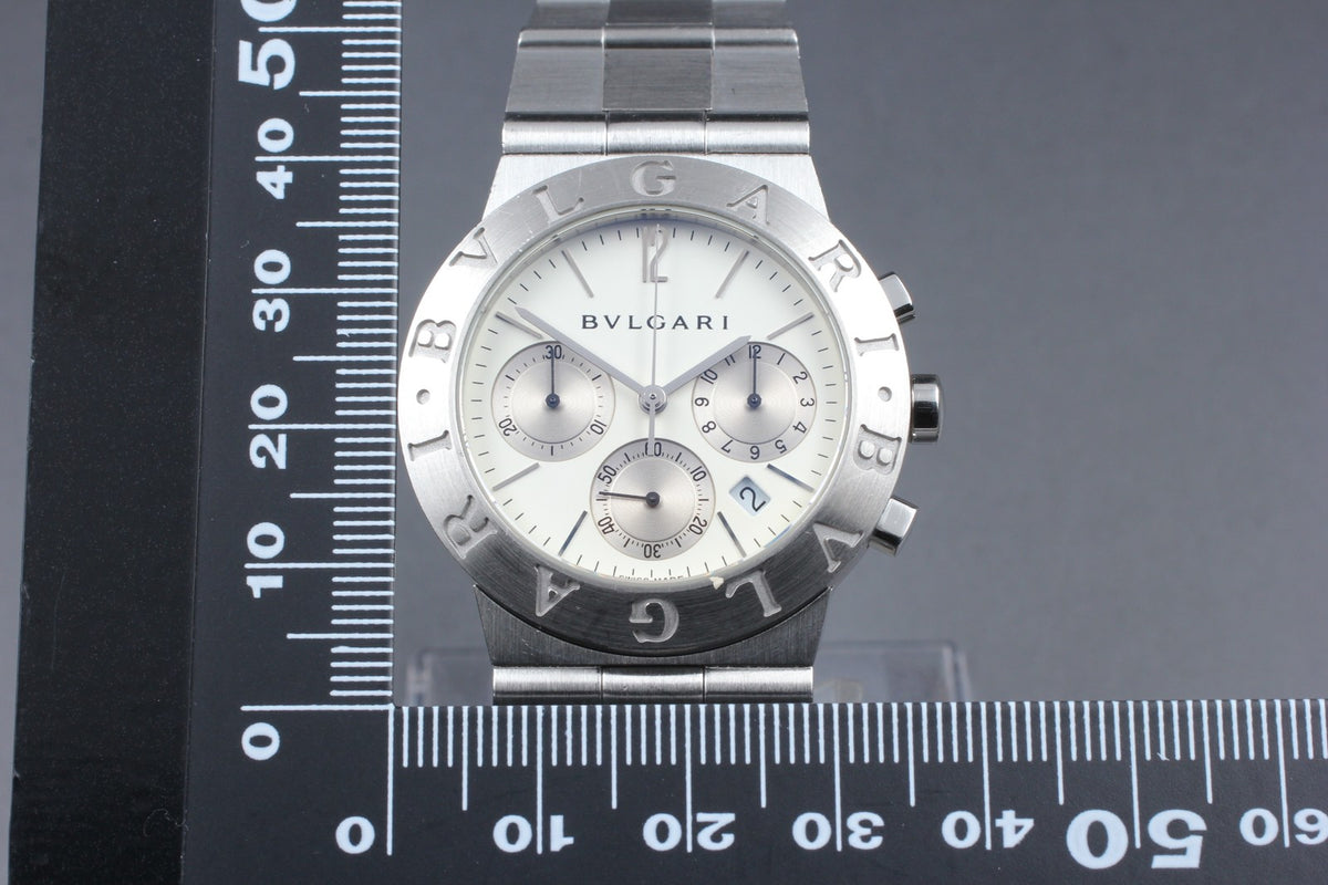 overhauled BVLGARI Bvlgari Diagono CH35S White Quartz Men's Watch 36mm JAPAN Box