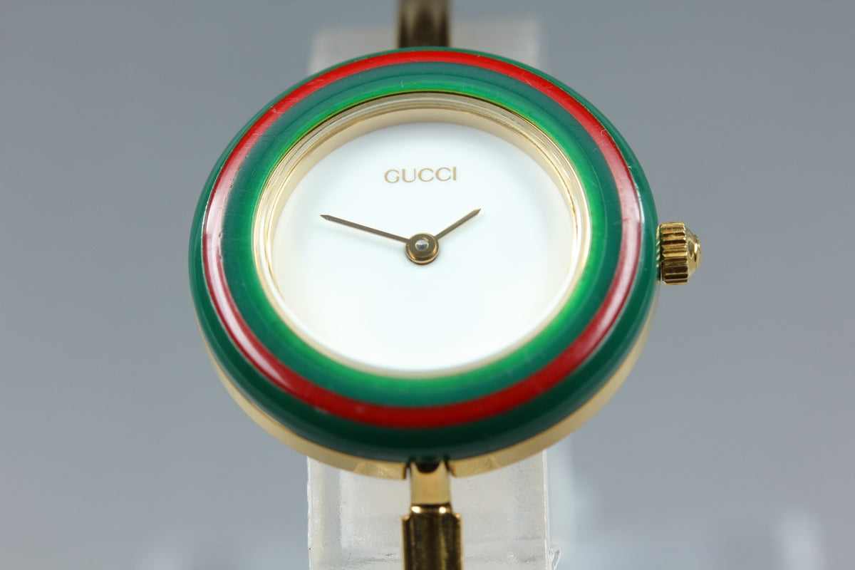 New Batt GUCCI Change Bezel 11/12.2 12Color Women's Quartz Watch 25mm From JAPAN