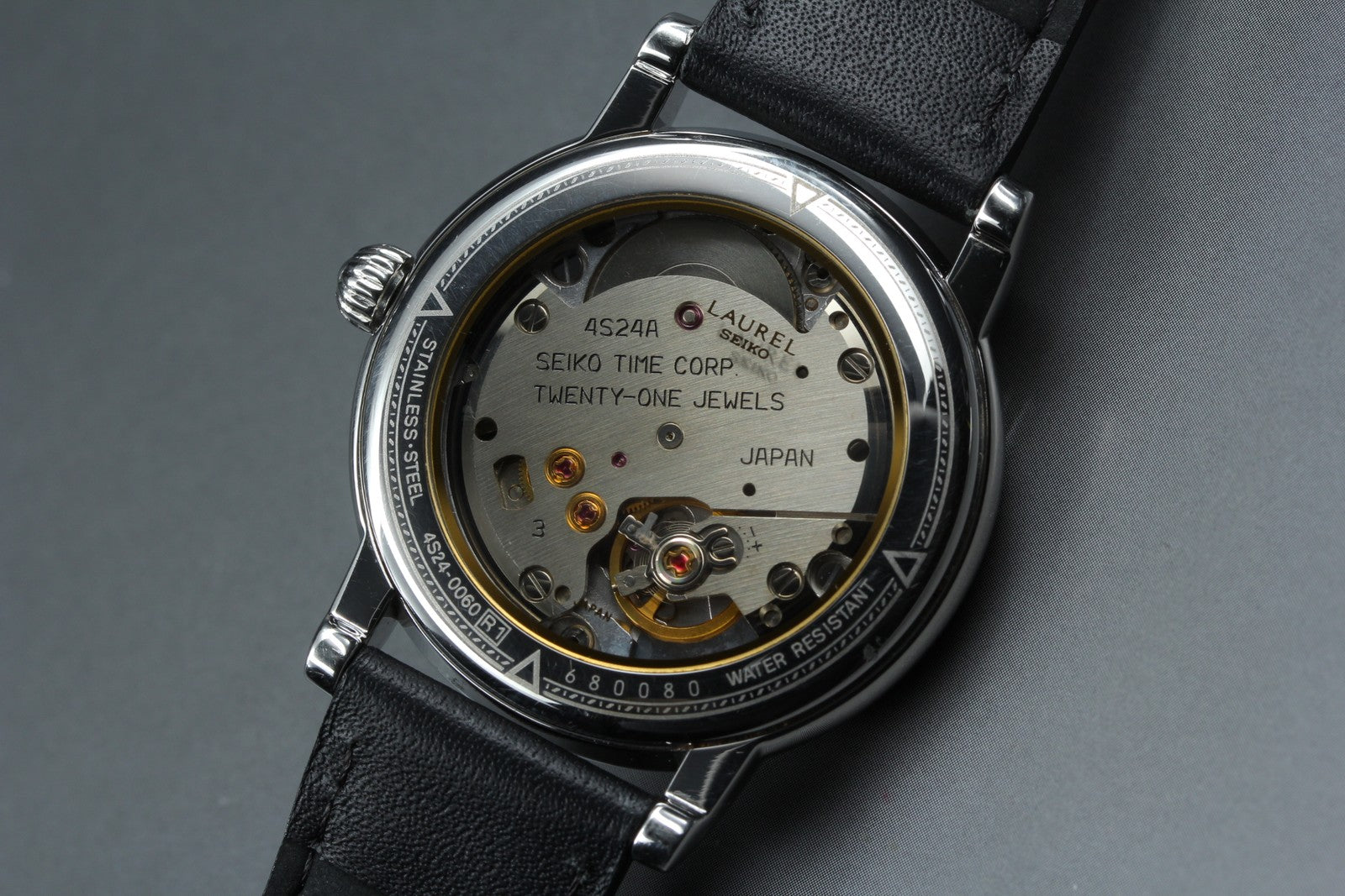 SEIKO Laurel 4S24-0060 LJAL602 Hand Winding Silver 34mm Mens Watch Vintage JAPAN