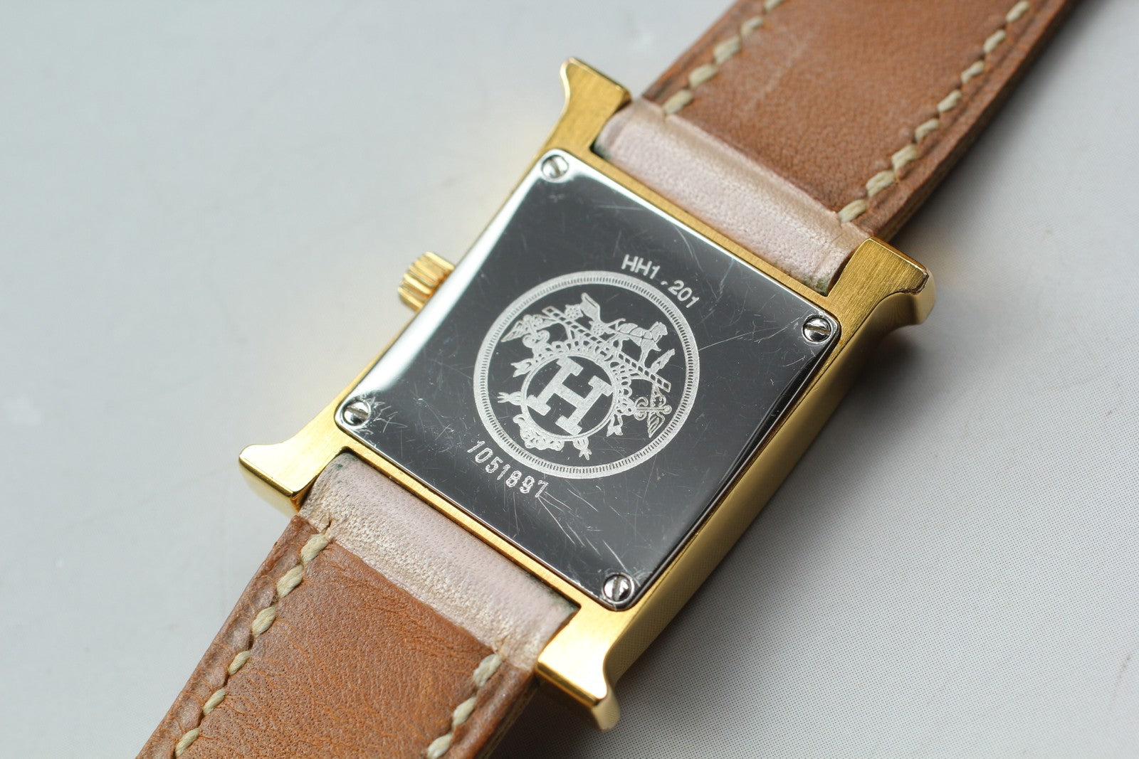 HERMES H Watch HH1.201 Quartz Red Dial Ladies Watch 21mm JP Box JAPAN