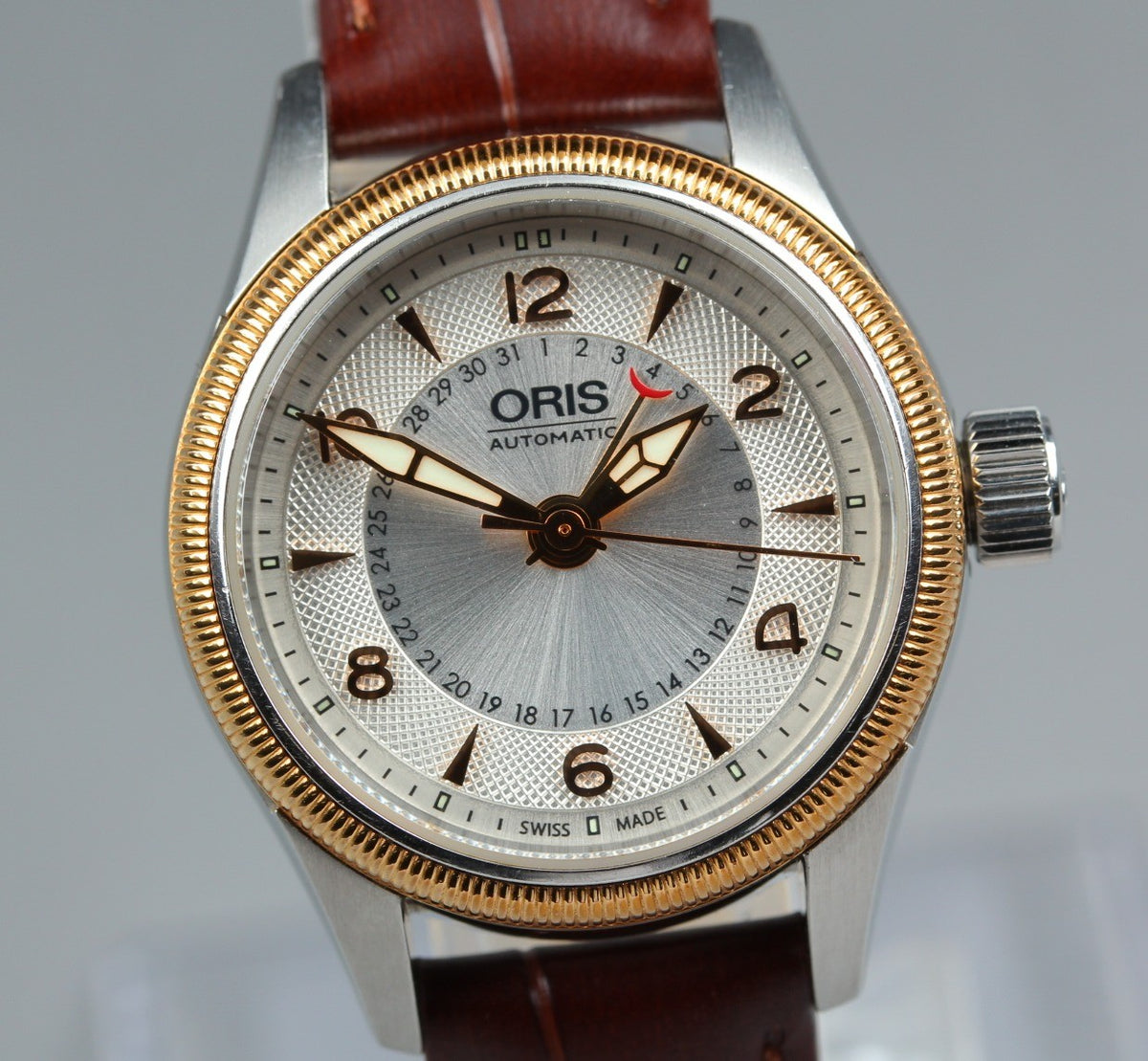 ORIS Big Crown Pointer Date 7680A Silver Dial Brown 28mm Automatic Women's Watch
