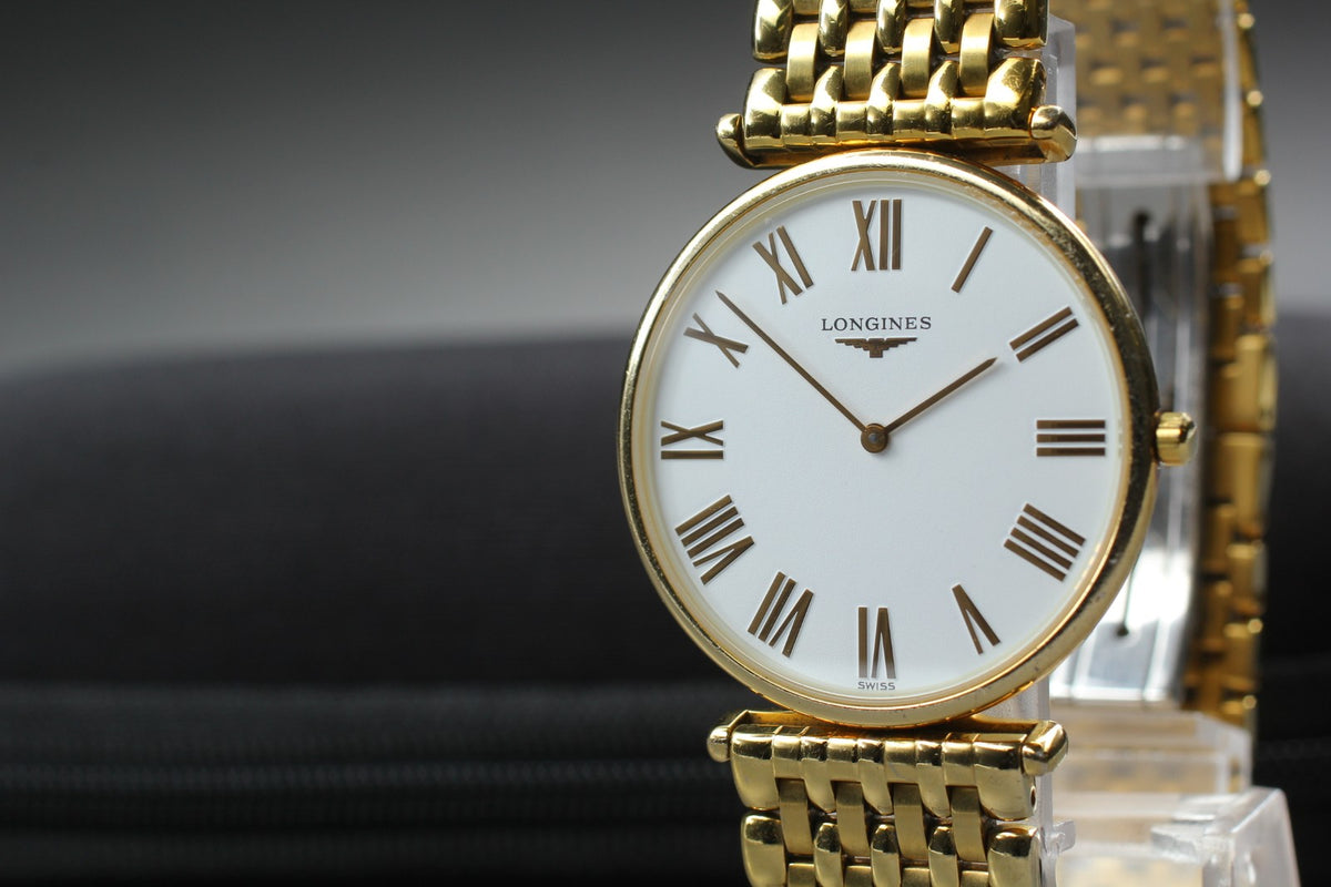 Vintage LONGINES La Grand Classique L4.635.2 Quartz White Men’s Watch 33mm JAPAN