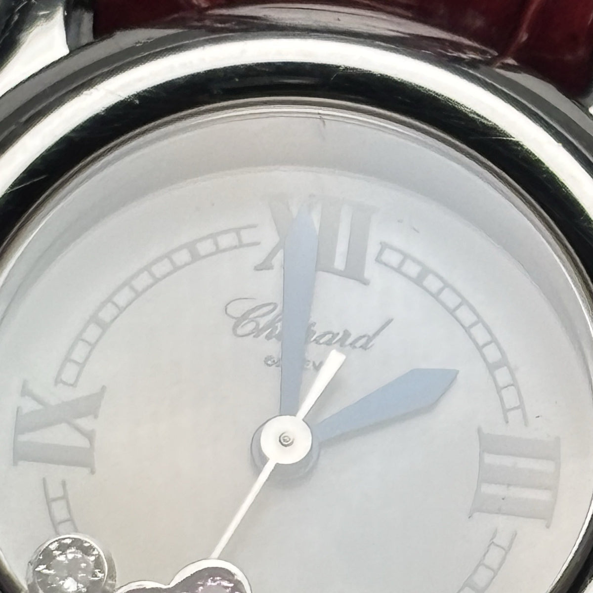 EXC+5 Chopard Happy Sports 27/8245-42 Heart Diamond Red Silver Qz Women’s Watch