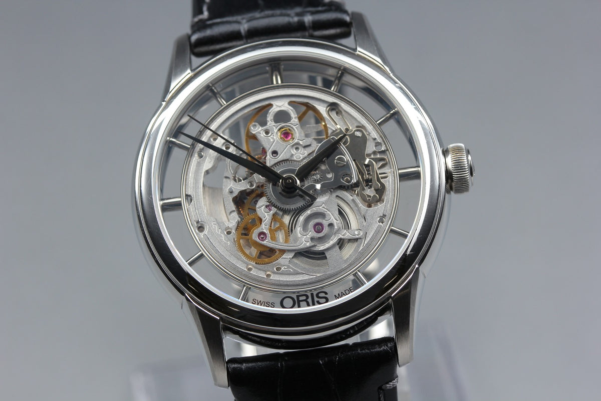 ORIS Artelier Translucent Skeleton 7684 Automatic Men's Watch 40mm JAPAN Box
