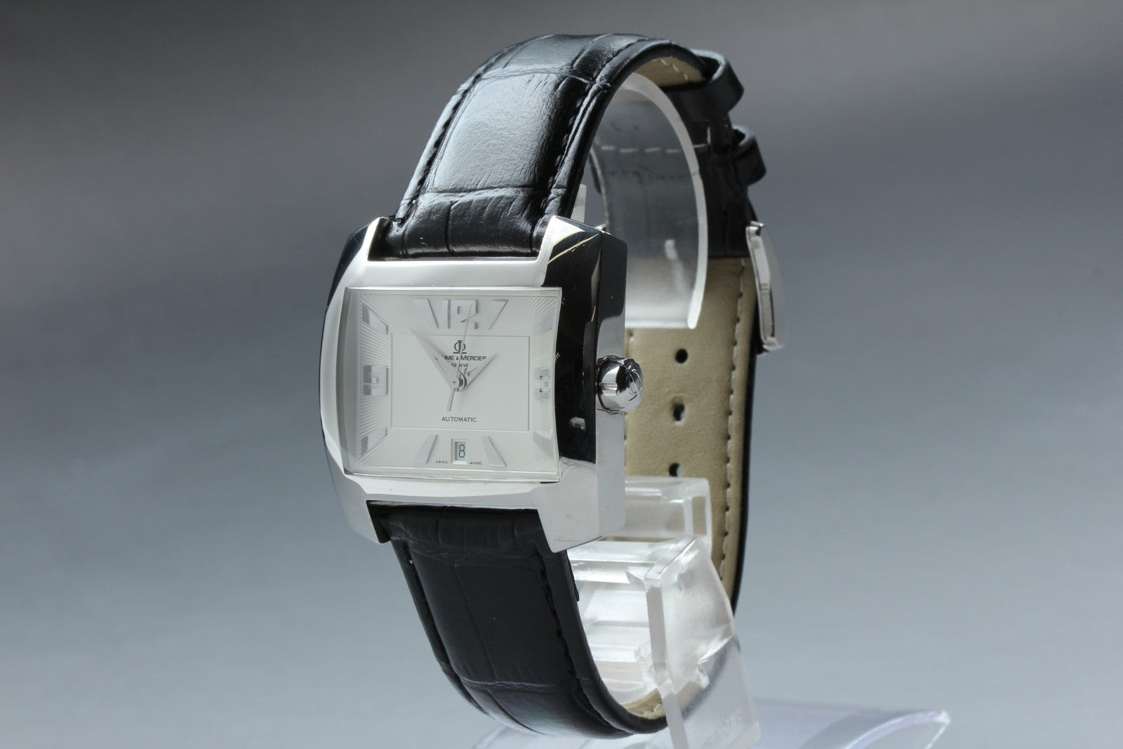 Baume & Mercier Hampton 65394 Automatic Silver Date Men's Watch 37mm JAPAN Box