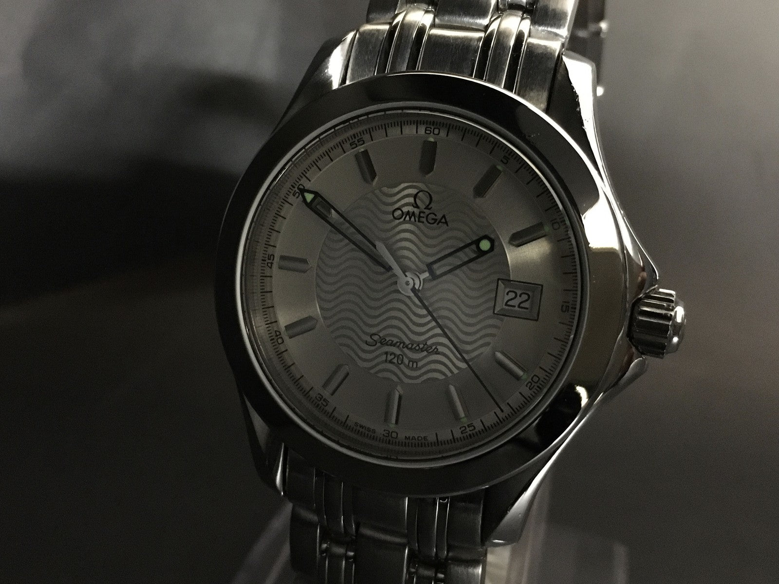 Near MINT- Box Omega Seamaster 120M 2511.31 Cal.1538 Silver Qz 36mm Men's Watch