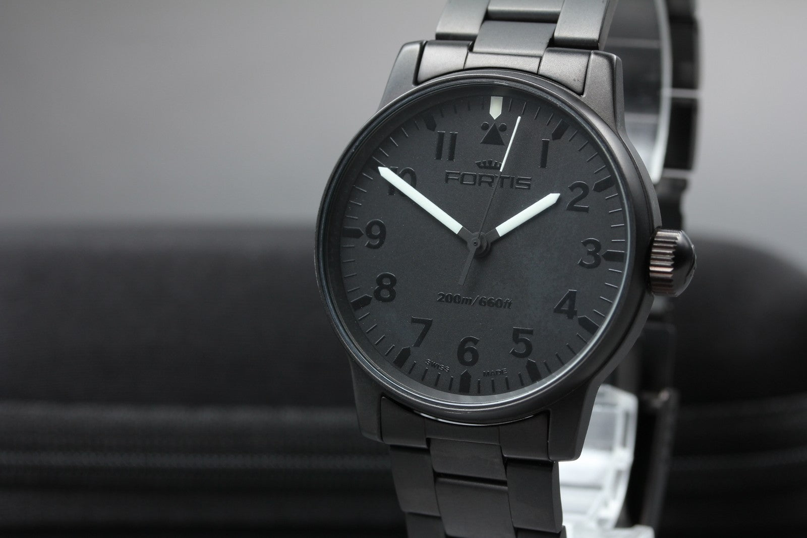 Rare FORTIS Flieger Professional Blackout 595.18.41MBO Automatic Men's Watch JP