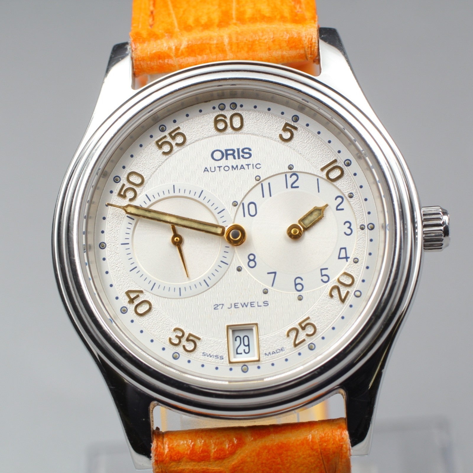 Vintage Oris Pointer 7403 Date Silver Dial Men's Automatic Watch 35mm JAPAN