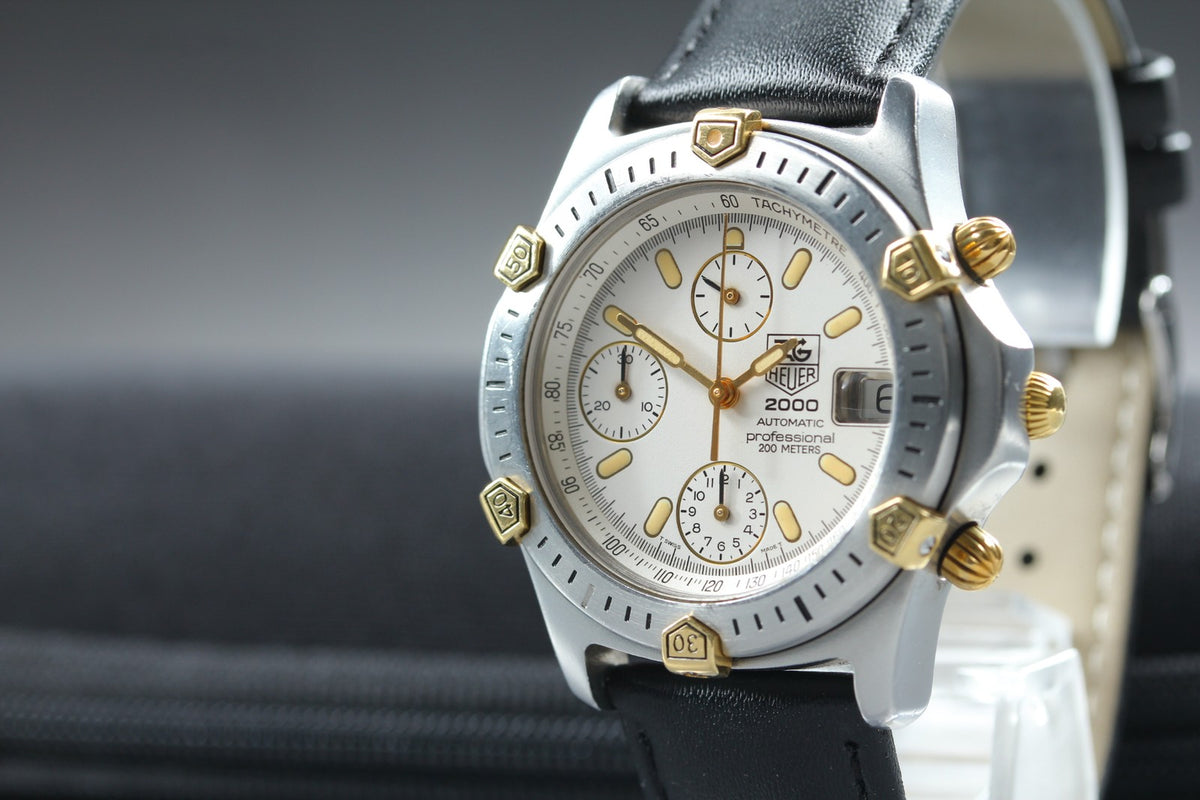 Vintage TAG HEUER 2000 165.806/1 Automatic Chronograph Men's Watch 40mm JAPAN