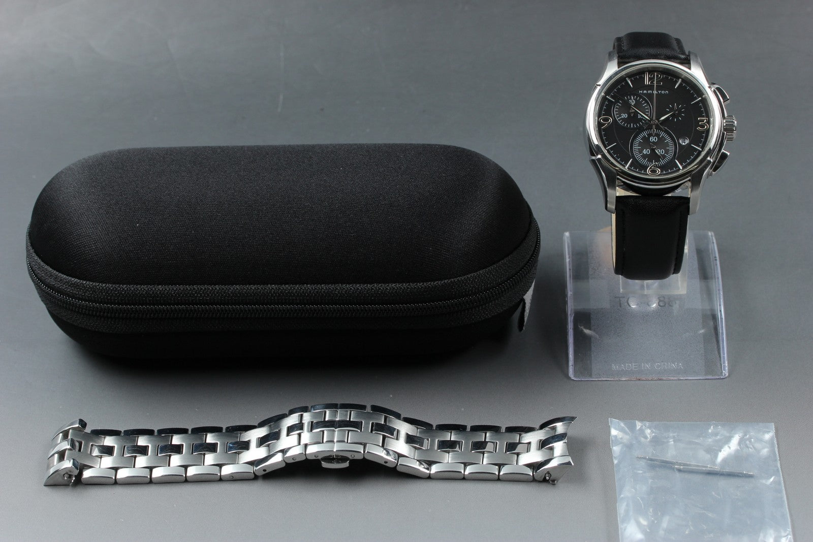 Hamilton Jazzmaster Chrono H326120 Black Chronograph Quartz Men's Watch 41mm JP