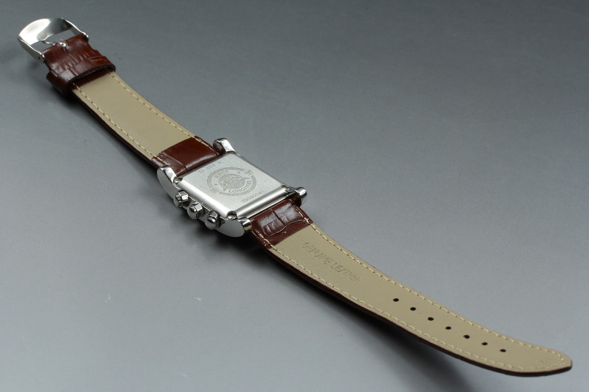 LONGINES Dolce Vita L5.656.4 Chronograph Quartz Silver Men's Watch 28mm JAPAN